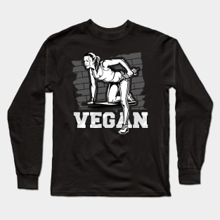 Vegan Womens Fitness Gym Long Sleeve T-Shirt